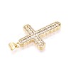 Brass Micro Pave Clear Cubic Zirconia Pendants KK-N268-92G-2