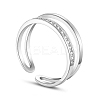 SHEGRACE Charming Micro Pave AAA Cubic Zirconia Rhodium Plated 925 Sterling Silver Cuff Rings JR92A-1