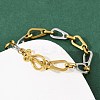 304 Stainless Steel Link Chain Bracelets for Women BJEW-C113-02GP-3