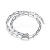 Simple Brass Micro Pave Clear Cubic Zirconia Paperclip Chain Necklaces for Daily Wear TA5065-6