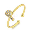Rack Plating Brass Open Cuff Rings for Women RJEW-F162-02G-P-1