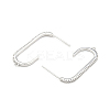 Brass Clear Cubic Zirconia Stud Earring Findings KK-N216-544P-4