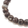 Round Natural Agate Stretch Beaded Bracelets BJEW-JB08196-03-5