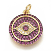 Brass Micro Pave Cubic Zirconia Pendants ZIRC-Q015-037G-1