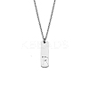 304 Stainless Steel Rectangle with Laser Cut Initial Pendant Necklaces FS-WG71FEF-22-1