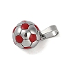 Trendy Necklace Findings 304 Stainless Steel FootBall/Soccer Ball Pendants STAS-L012-B01P-04-2