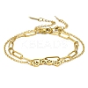 304 Stainless Steel Paperclip Chains & Cable Chain Bracelet Sets AJEW-U005-05C-G-1