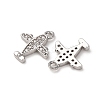 Brass Micro Pave Clear Cubic Zirconia Charms ZIRC-L105-15P-2