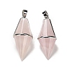 Natural Rose Quartz Pointed Pendants G-F763-04P-06-1