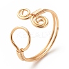 Copper Wire Wrap Ring and Vortex Open Cuff Ring for Women RJEW-JR00479-02-1
