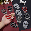 8Pcs 4 Colors Skull Hotfix Rhinestone (Hot Melt Adhesive On The Back) DIY-FH0007-53-3