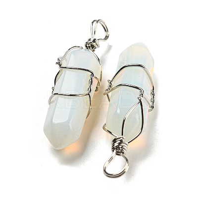 Opalite Double Terminal Pointed Pendants G-H308-05P-05-1