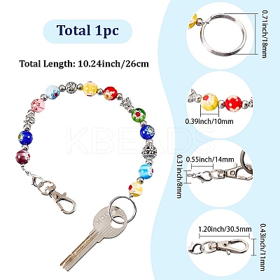 1Pc Glass Keychain HJEW-SC0002-29-1