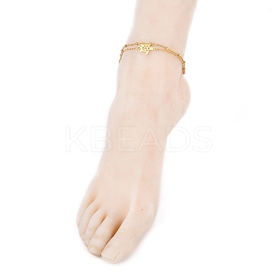 Ion Plating(IP) 304 Stainless Steel Multi-strand Anklets AJEW-AN00332-01-1