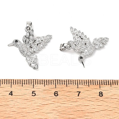 Brass Micro Pave Clear Cubic Zirconia Pendants KK-G533-07E-P-1