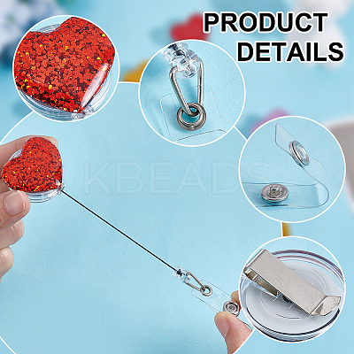 12Pcs 6 Colors Resin Badge Reels HJEW-NB00318-1
