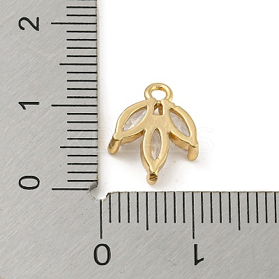 Brass with Clear Cubic Zirconia Charms X-KK-G478-02E-KCG-1