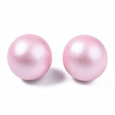 Painted Round Schima Wood Earrings for Girl Women EJEW-T017-01F-1