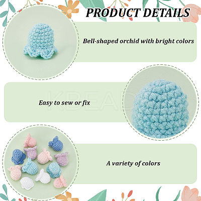 12Pcs 6 Colors Flower Shape Cotton Knitted Costume Ornament Accessories DIY-FG0005-34-1