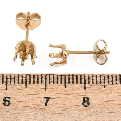 304 Stainless Steel Flat Round Stud Earring Findings STAS-D389-04D-G-1