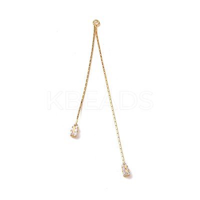 Brass Micro Pave Clear Cubic Zirconia Big Pendants KK-G510-07G-1