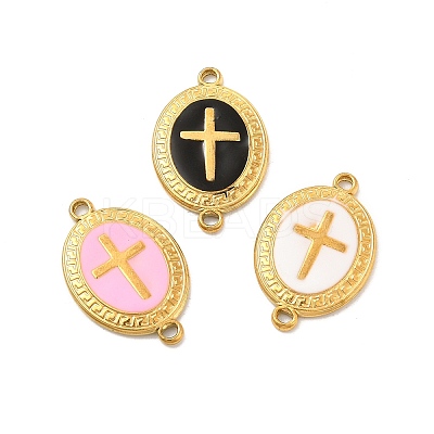 201 Stainless Steel Enamel Connector Charms STAS-P320-15G-1
