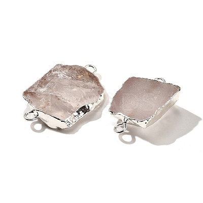 Raw Rough Natural Dyed Quartz Crystal Links Connector Charms G-K189-04S-06-1