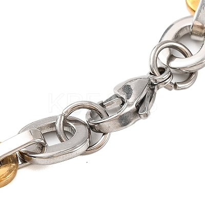 201 Stainless Steel Oval Link Chain Bracelets BJEW-B078-116GP-1