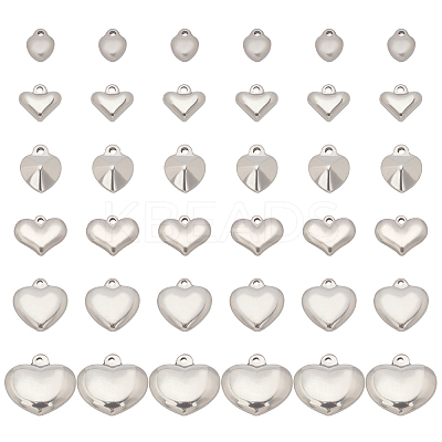 36Pcs 6 Style 304 Stainless Steel Pendants STAS-UN0024-76-1