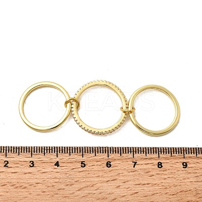 Brass Micro Pave Cubic Zirconia Finger Rings RJEW-P166-01B-G-1