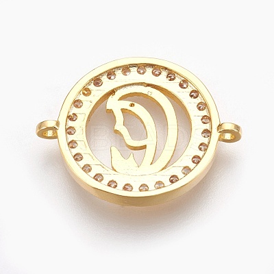 Brass Micro Pave Cubic Zirconia Links ZIRC-O026-15G-NR-1