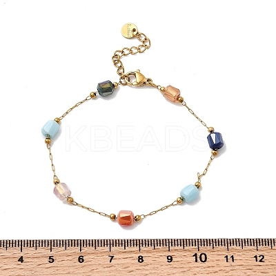 Glass Beaded Chain Bracelets BJEW-K237-23G-1