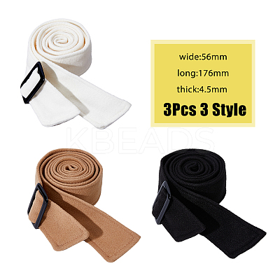 3Pcs 3 Style Woolen Coat Belts AJEW-FH0006-52-1
