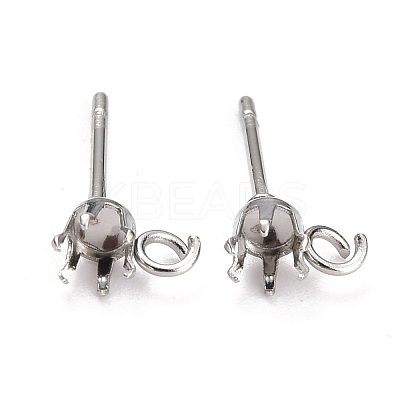 Non-Tarnish 304 Stainless Steel Stud Earring Settings LS-STAS-B004-02P-B-1