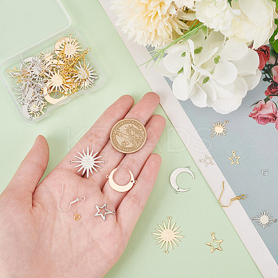DIY Sun & Moon & Star Earring Making Kit DIY-BC0006-51-1