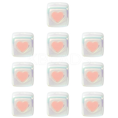 10Pcs Opaque Acrylic Enamel Beads ACRC-FS0001-02G-1