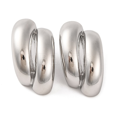 Non-Tarnish 304 Stainless Steel Stud Earrings EJEW-G395-01P-1