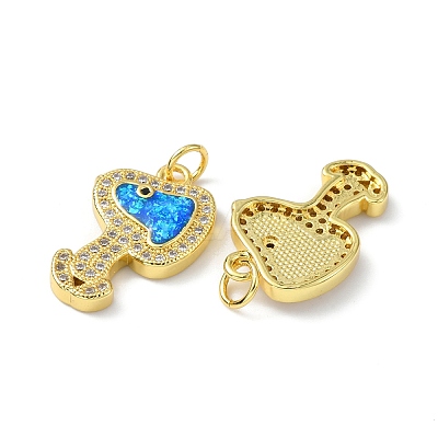 Brass Micro Pave Cubic Zirconia Pendants KK-A197-08G-1
