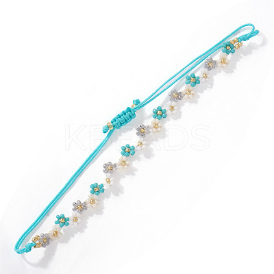 Handmade Glass Seed Bead Woven Flower Braided Bracelets TP2141-1