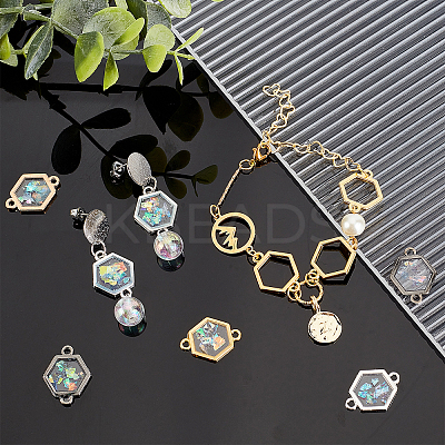 168Pcs 7 Colors Hollow Frame Alloy Connector Charms FIND-PH0005-31-1