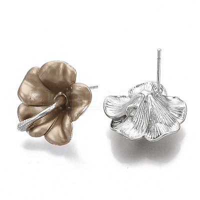 Spray Painted Alloy Stud Earring Findings PALLOY-N152-03P-1