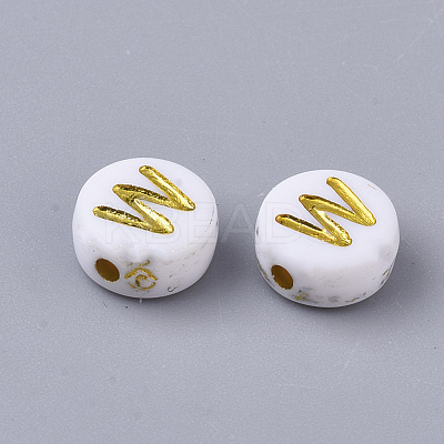 Plating Acrylic Beads PACR-R242-01W-1