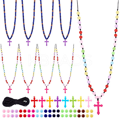 DIY Cross Acrylic Pendant Necklaces Jewelry Making Kit DIY-TA0011-11-1