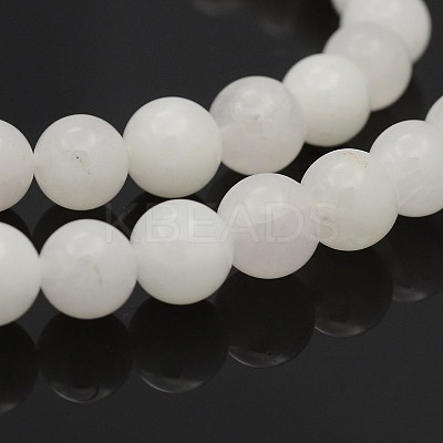 Natural Round White Jade Bead Strands X-G-P070-01-8mm-1