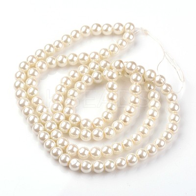 Dyed Glass Pearl Round Bead Strands HY-X0002-01-1