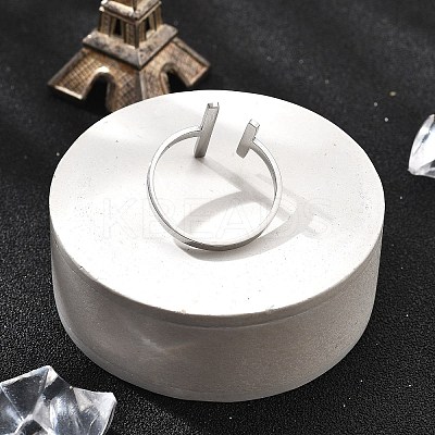 304 Stainless Steel Open Cuff Rings for Women LS-RJEW-S395-02P-1