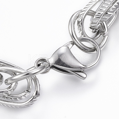 Tarnish Resistant 304 Stainless Steel Rope Chain Bracelets BJEW-K172-10P-1