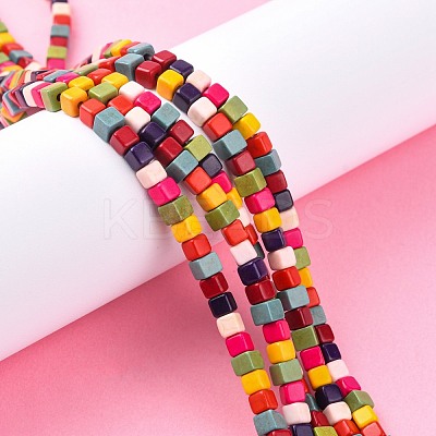 Synthetic Turquoise Beads Strands X-TURQ-G108-4x4mm-12-1