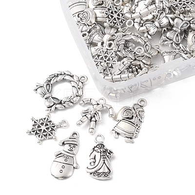 40Pcs 10 Styles Christmas Theme Alloy Pendants FIND-FS0001-50-1