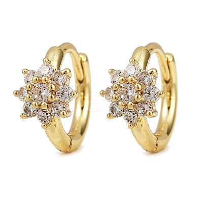 Brass Micro Pave Cubic Zirconia Hoop Earrings EJEW-S277-07G-C-1